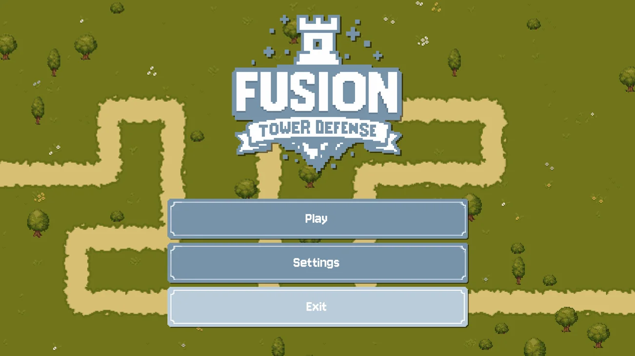Fusion Tower Defense — titulní obrazovka